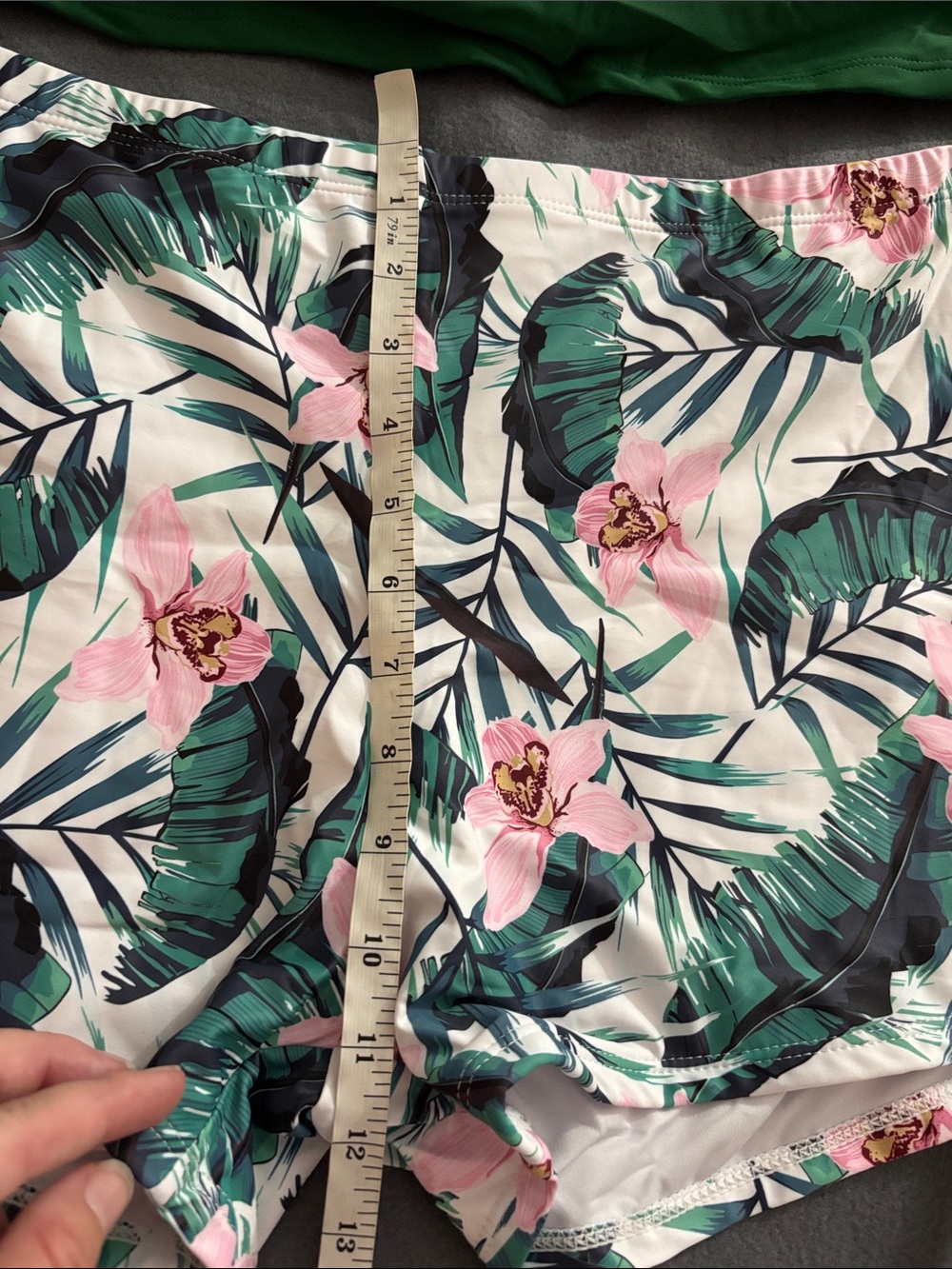 Yonique 18W Green Tankini Set Floral Boy Shorts Plus Size NWT Swimwear - Picture 3 of 9